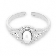 Ringe aus Stainless Steel - Rostfreiem Stahl Perlen Silver-white