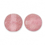 8 mm Acrylperlen mit Glitzer Mauve pink-silver