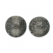12 mm Acrylperlen mit Glitzer Black-silver