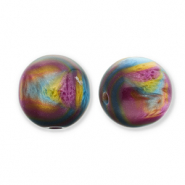 Resin Perlen mit Glitzer 12mm Purple-blue-gold