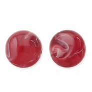 12 mm Acrylperlen Rund Red-white
