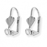 Stainless Steel - Rostfrei Stahl Schmuckzubehör Ohrhänger verschliessbar Muschel mit Öse Silver