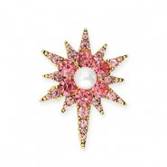 Broschen Stern Gold-pink-white