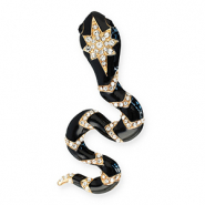 Statement Broschen mit Öse Schlange Gold-black-transparent