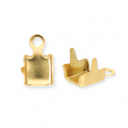 Stainless Steel - Rostfreiem Stahl Schmuckzubehör Endkappen für Strass Ketten 4mm Gold