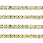 Strass Ketten aus Stainless Steel - Rostfreiem Stahl 4mm Gold-champagne