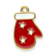 Stainless Steel - Rostfrei Stahl Anhänger Handschuh Gold-red-white