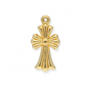 Stainless Steel - Rostfrei Stahl Anhänger Kreuz Gold