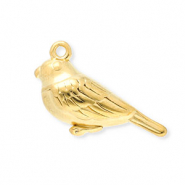 Stainless Steel - Rostfrei Stahl Anhänger Vogel Gold