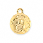 Stainless Steel - Rostfrei Stahl Anhänger Fußball Gold