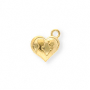 Stainless Steel - Rostfrei Stahl Anhänger Herz mit Silhouetten Gold