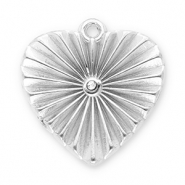 Stainless Steel - Rostfrei Stahl Anhänger Herz mit Strass Silver-transparent