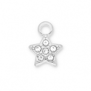 Stainless Steel - Rostfrei Stahl Anhänger Stern mit Strass Silver-transparent