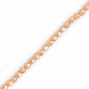 Top Glas Facett Perlen Rund 3mm Peachy orange