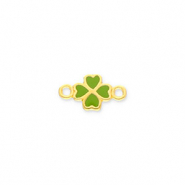 Metall Anhänger DQ Zwischenstück Glücksklee Gold-green (Nickelfrei)