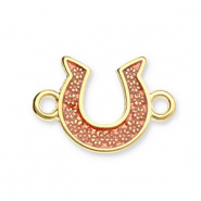 Metall Anhänger DQ Zwischenstück Hufeisen Gold-copper brown (Nickelfrei)