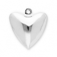 Metall Anhänger Glöckchen Herz Silver