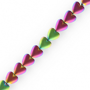 Hämatit Perlen Herz Purple-green-AB coating