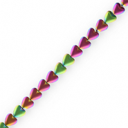 Hämatit Perlen Herz Purple-green-AB coating