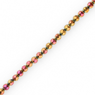 Hämatit Perlen Rund 6mm Facett Geschliffen Pink-yellow-AB coating