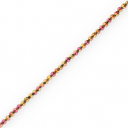Hämatit Perlen Rund 4mm Facett Geschliffen Pink-yellow-AB coating