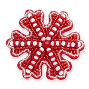 Broschen Schneeflocke Red-white-silver