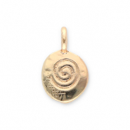 Metall Anhänger Oval mit Spirale Gold