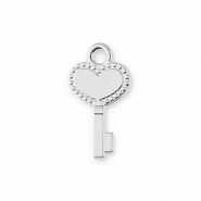 Metall Anhänger Schlüssel mit Herz Silver