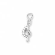 Metall Anhänger Musiknote Silver-transparent