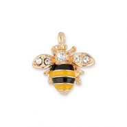 Metall Anhänger Biene Gold-black-yellow-transparent