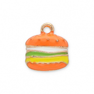 Metall Anhänger Hamburger Gold-orange-green-yellow