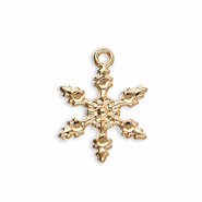 Metall Anhänger Schneeflocke Gold