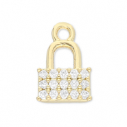 Brass TQ Metall Anhänger Schloss Gold-transparent