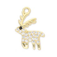 Brass TQ Metall Anhänger Rentier Gold-transparent