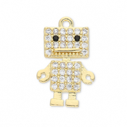 Brass TQ Metall Anhänger Roboter Gold-transparent