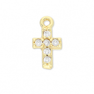 Brass TQ Metall Anhänger Kreuz Gold-transparent
