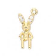 Brass TQ Metall Anhänger Kaninchen Gold-transparent
