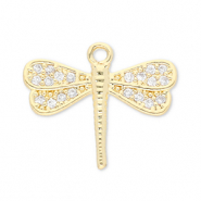 Brass TQ Metall Anhänger Libelle Gold-transparent