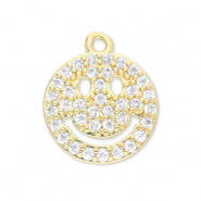 Brass TQ Metall Anhänger Smiley Gold-transparent