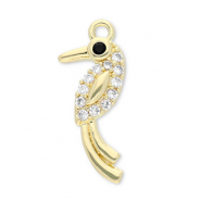 Brass TQ Metall Anhänger Vogel Gold-transparent