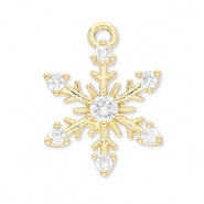 Brass TQ Metall Anhänger Schneeflocke Gold-transparent