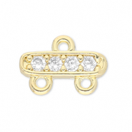 Brass TQ Metall Zwischenstück mit 2 Ösen Gold-transparent