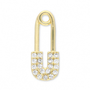 Brass TQ Metall Anhänger Sicherheitsnadel Gold-transparent