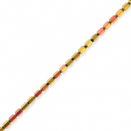 Hämatit Perlen Pink-yellow-AB coating