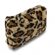 BY31® Etui Teddy mit Leopard-Print Light brown-brown-black