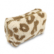 BY31® Etui Teddy mit Leopard-Print Beige brown-brown