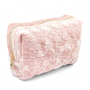 BY31® Etui Sammt mit gestickten Kreisen Light pink