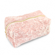 BY31® Etui Sammt mit gestickten Kreisen Light pink
