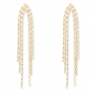Eco-brass® (nachaltiges Messing) Ohrringe / Ohrstecker mit Zirkonia Gold-crystal