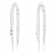 Eco-brass® (nachaltiges Messing) Ohrringe / Ohrstecker mit Zirkonia Silver-crystal